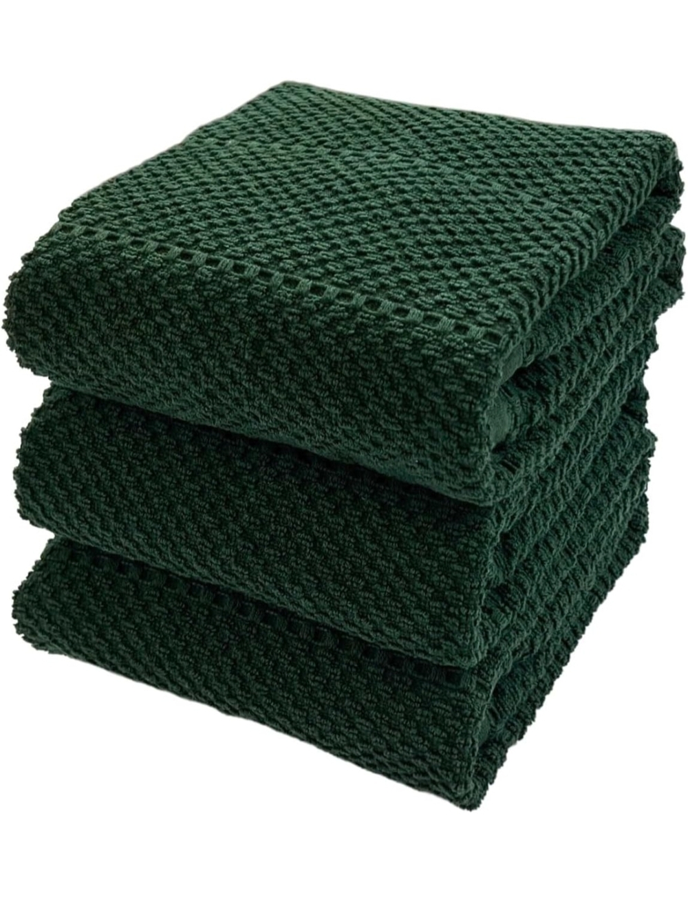 Serafina Home Oversized Dark Green Kitchen Towel - 3pc Set